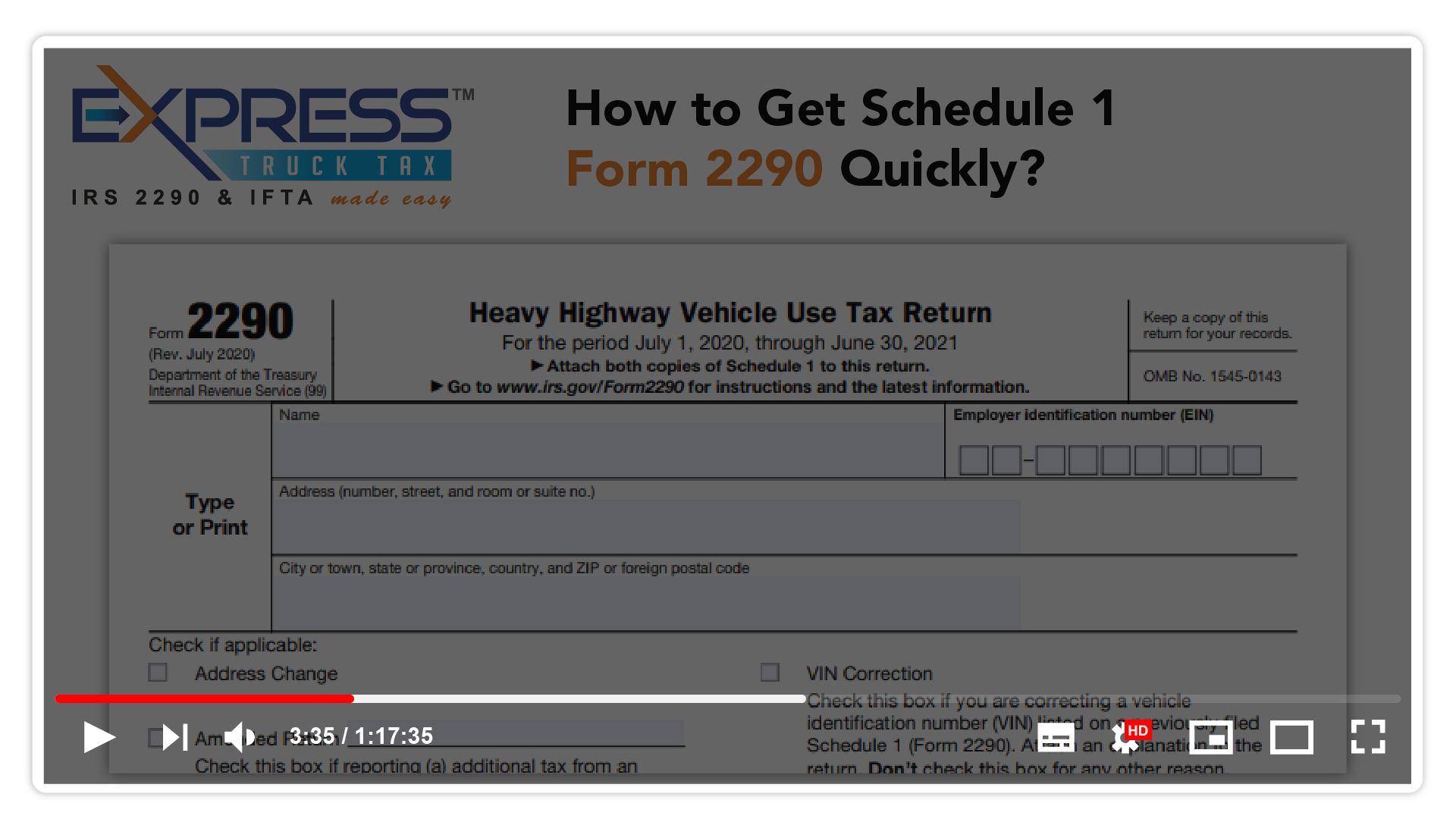 File Form 2290 Online Get Stamped Schedule 1 Minutes